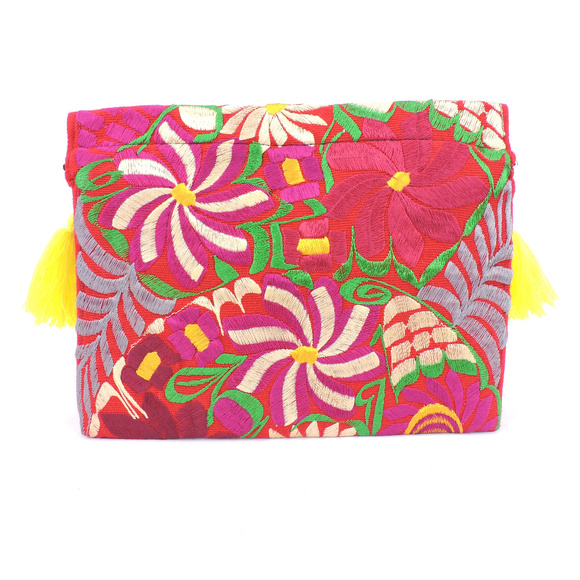 Handmade Boho Crossbody Purse Tassel Embroidered - Picture 2 of 3